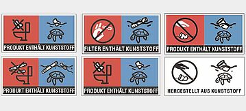 Warnhinweise für Einwegplastik