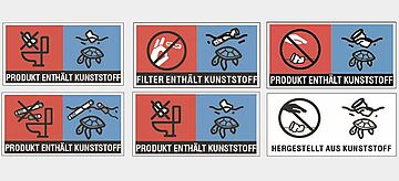 Warnhinweise für Einwegplastik